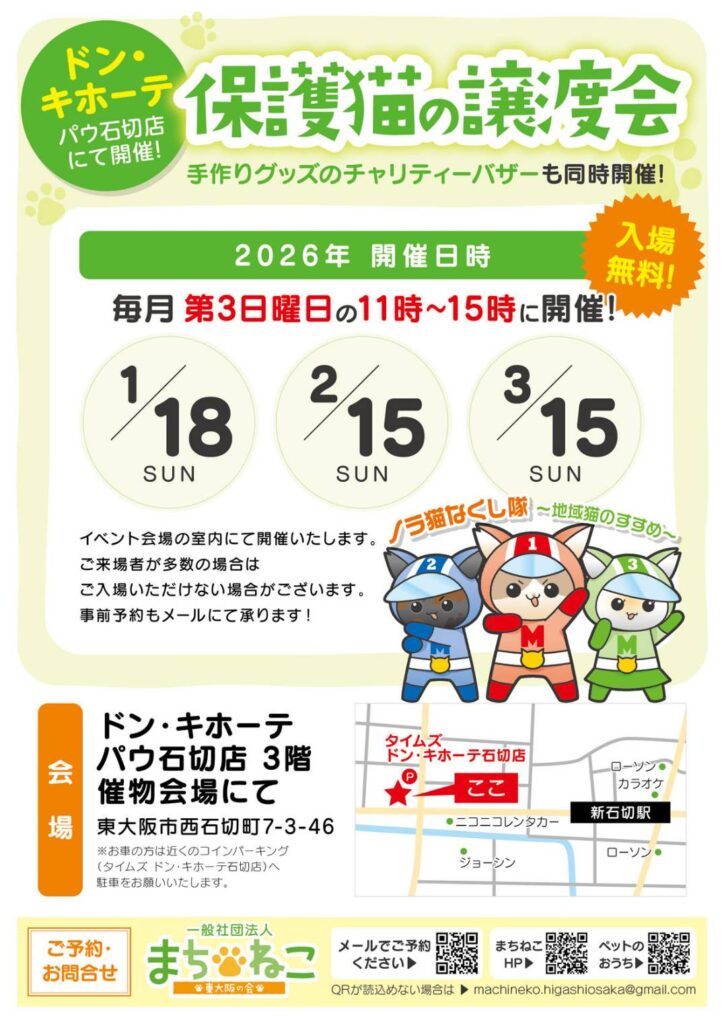2/15（日）ドン・キホーテ譲渡会参加猫